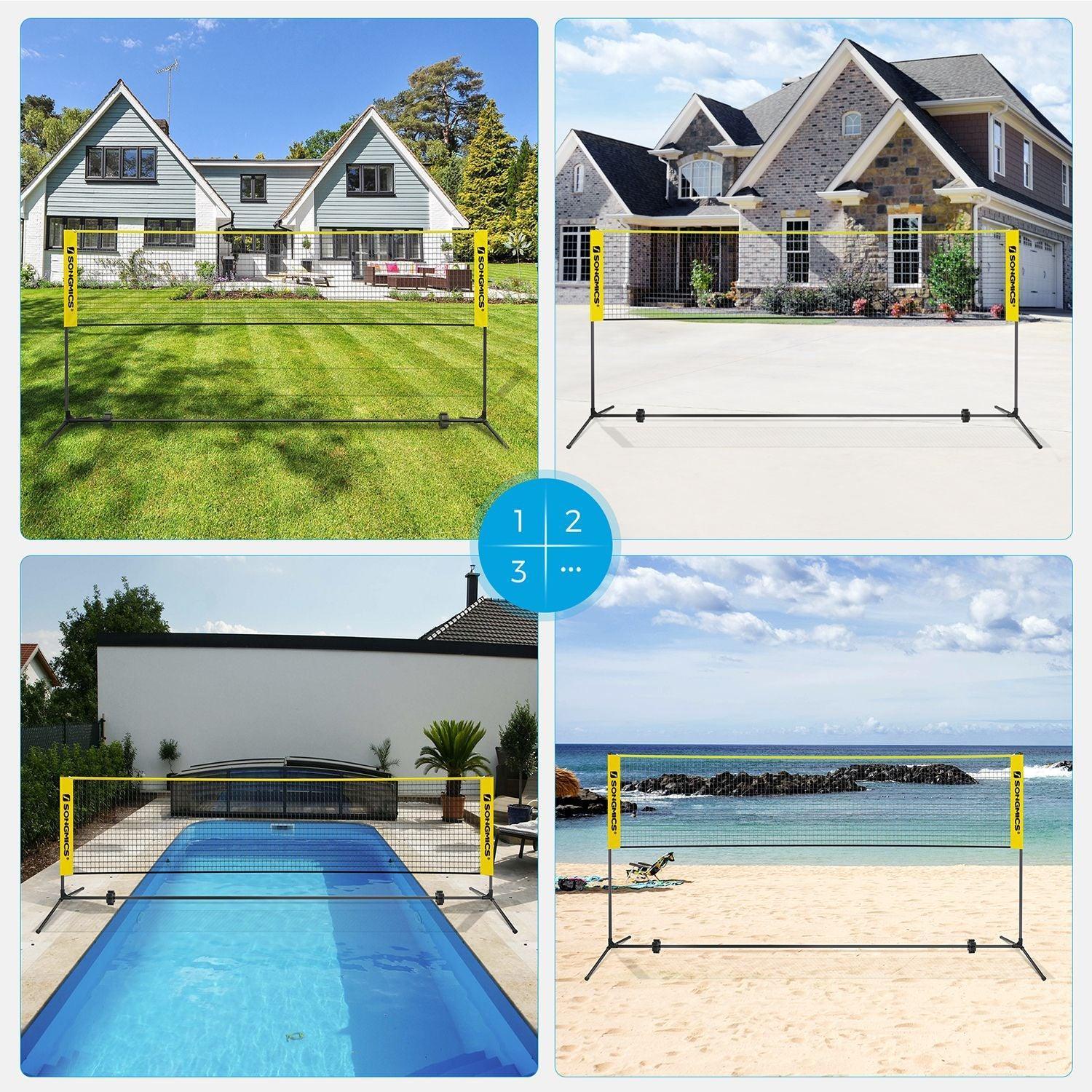 Yellow Portable Badminton Net Set FredCo