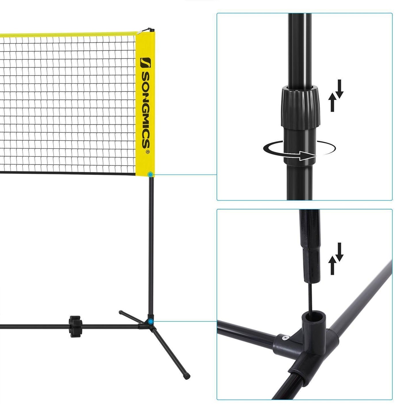 Yellow Portable Badminton Net Set FredCo