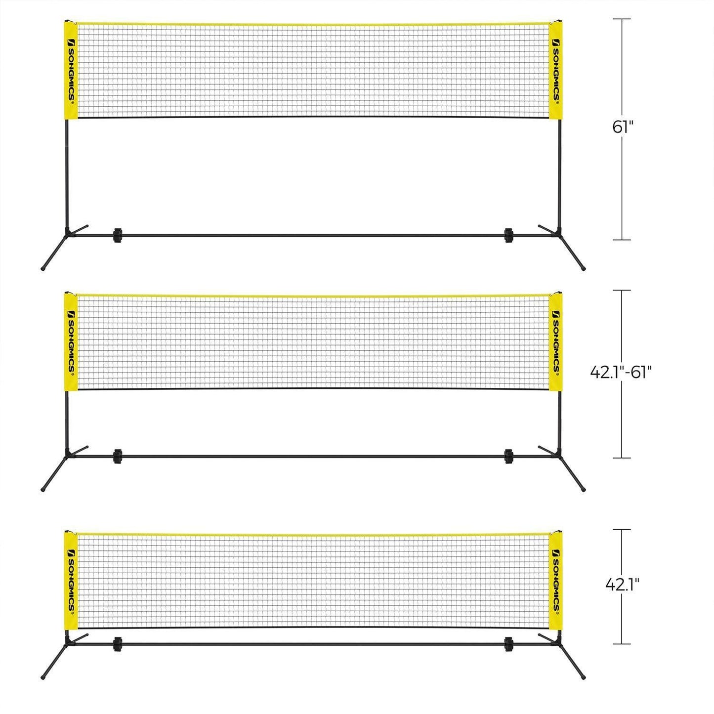 Yellow Portable Badminton Net Set FredCo