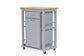 Yonkers Contemporary Light Grey Kitchen Cart with Wood TopOne (1) Kitchen Cart FredCo