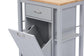 Yonkers Contemporary Light Grey Kitchen Cart with Wood TopOne (1) Kitchen Cart FredCo