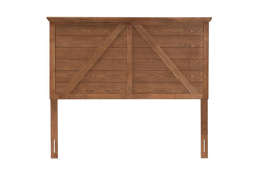 Yorick Classic and Traditional Ash Walnut Finished Wood Queen Size Headboard FredCo