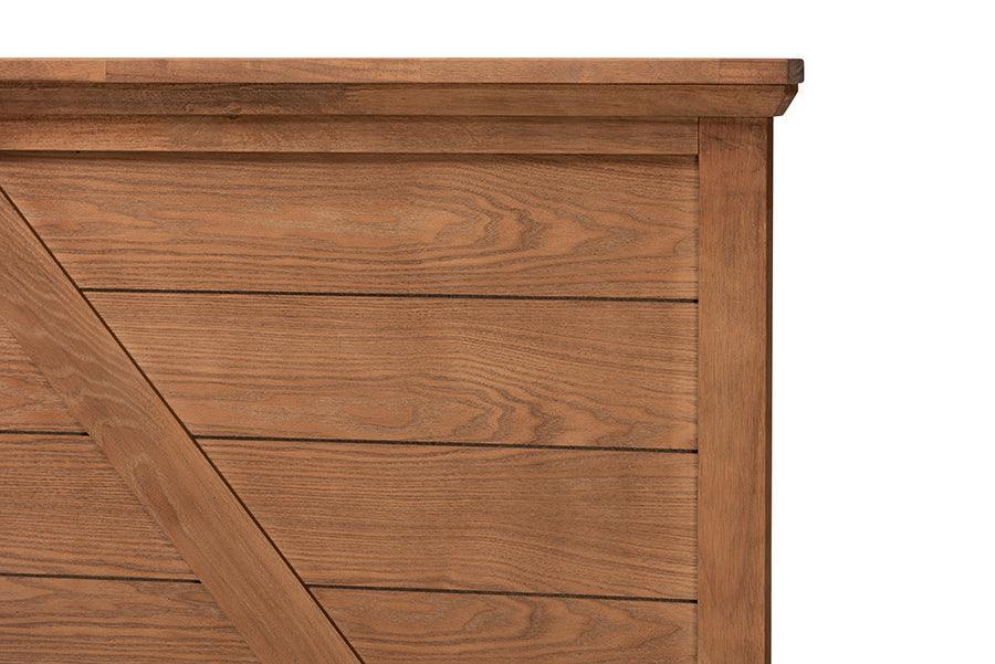 Yorick Classic and Traditional Ash Walnut Finished Wood Queen Size Headboard FredCo