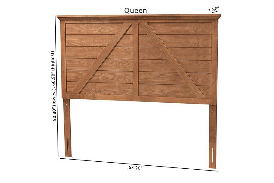 Yorick Classic and Traditional Ash Walnut Finished Wood Queen Size Headboard FredCo