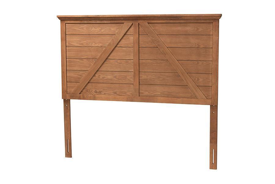 Yorick Classic and Traditional Ash Walnut Finished Wood Queen Size Headboard FredCo
