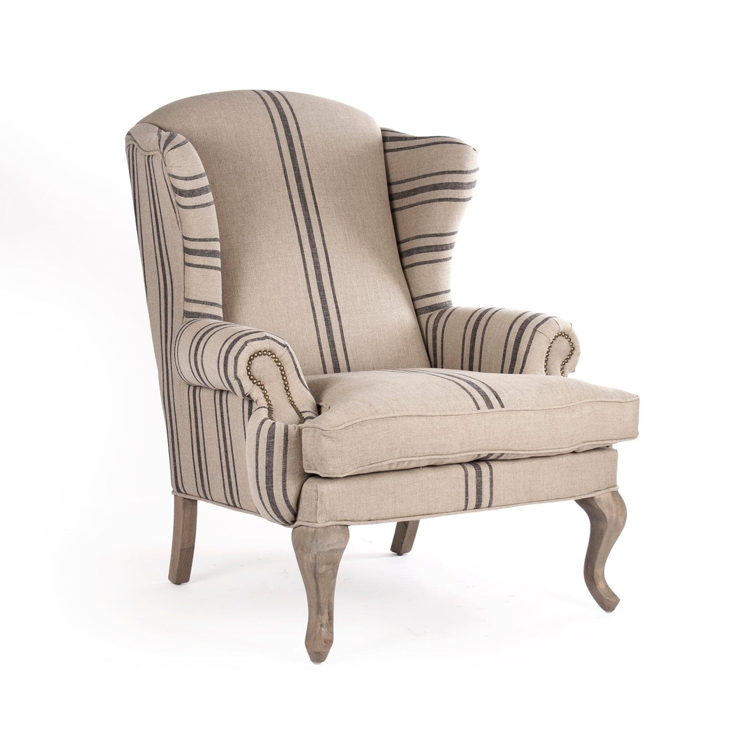 Zacharie Club Chair CF075 E255-3 Blue Stripe FredCo
