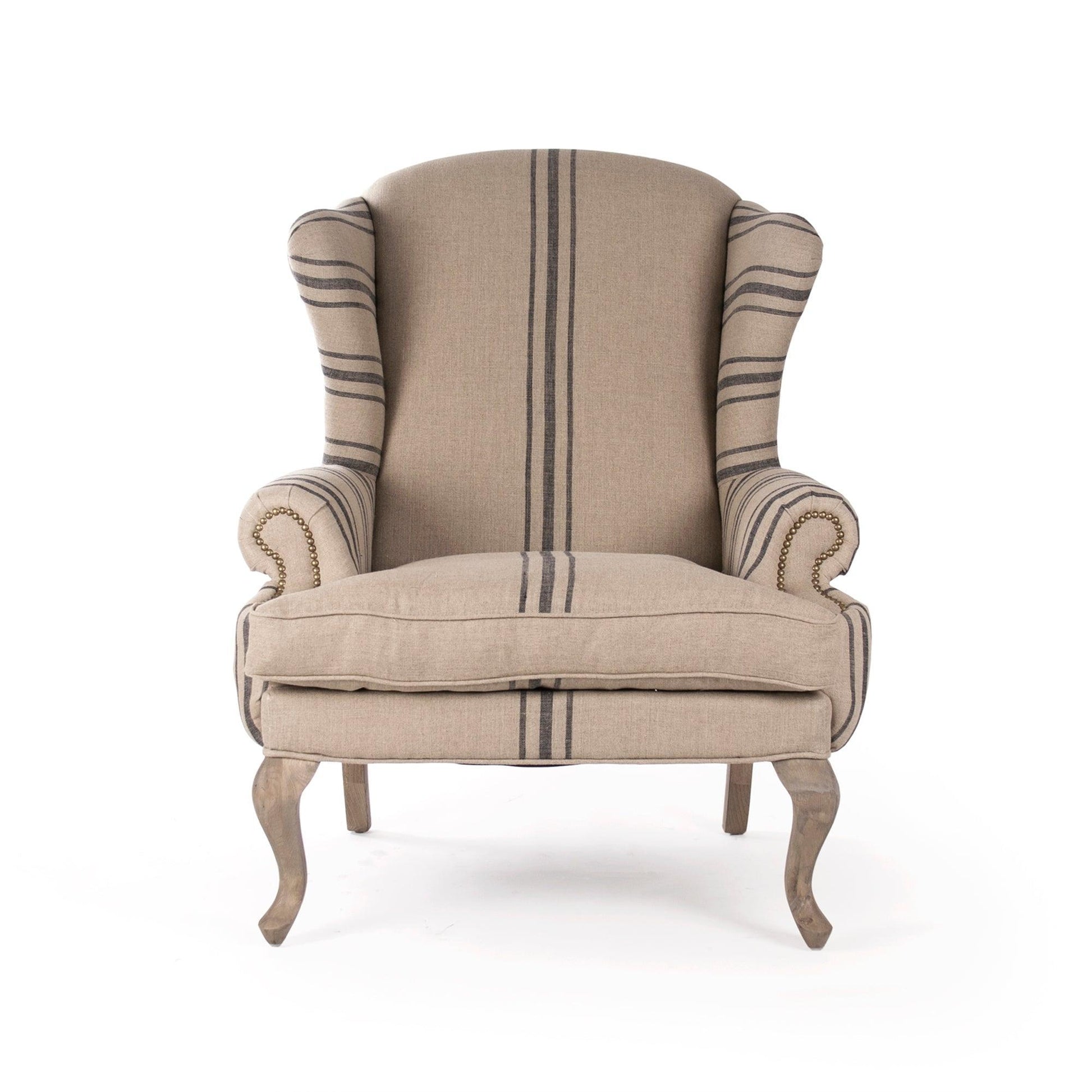 Zacharie Club Chair CF075 E255-3 Blue Stripe FredCo