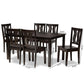 Zamira Modern and Contemporary Transitional Dark Brown Finished Wood 7-Piece Dining Set FredCo