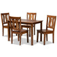 Zamira Modern and Contemporary Transitional Walnut Brown Finished Wood 5-Piece Dining Set FredCo