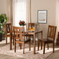 Zamira Modern and Contemporary Transitional Walnut Brown Finished Wood 5-Piece Dining Set FredCo