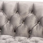 Zanetta Glam and Luxe Gray Velvet Upholstered Gold Finished 2-Piece Sofa and Lounge Chair Set FredCo
