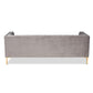 Zanetta Glam and Luxe Gray Velvet Upholstered Gold Finished Sofa FredCo