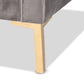 Zanetta Glam and Luxe Gray Velvet Upholstered Gold Finished Sofa FredCo
