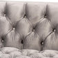 Zanetta Glam and Luxe Gray Velvet Upholstered Gold Finished Sofa FredCo