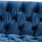 Zanetta Glam and Luxe Navy Velvet Upholstered Gold Finished 2-Piece Sofa and Lounge Chair Set FredCo
