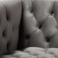 Zanetta Luxe and Glamour Grey Velvet Upholstered Gold Finished Lounge Chair FredCo