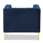 Zanetta Luxe and Glamour Navy Velvet Upholstered Gold Finished Lounge Chair FredCo