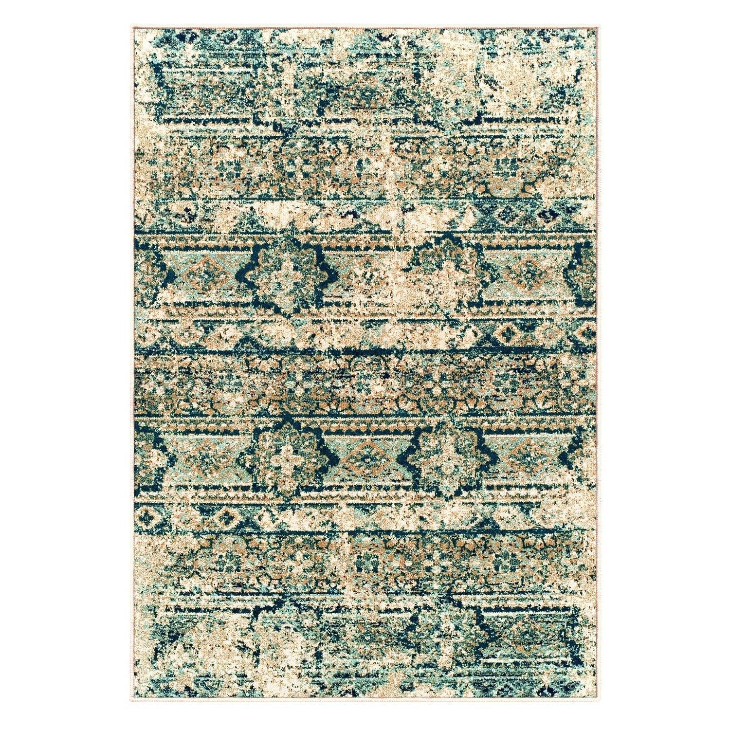 Zebrina Vintage Moroccan Floral Distressed Rug FredCo