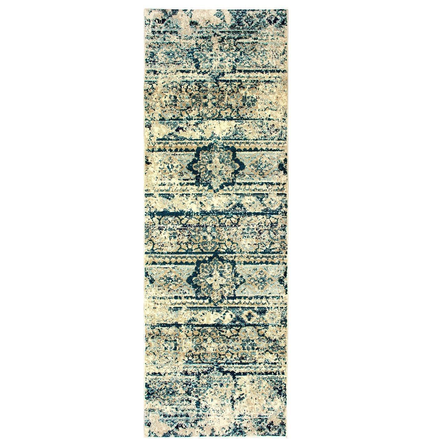 Zebrina Vintage Moroccan Floral Distressed Rug FredCo