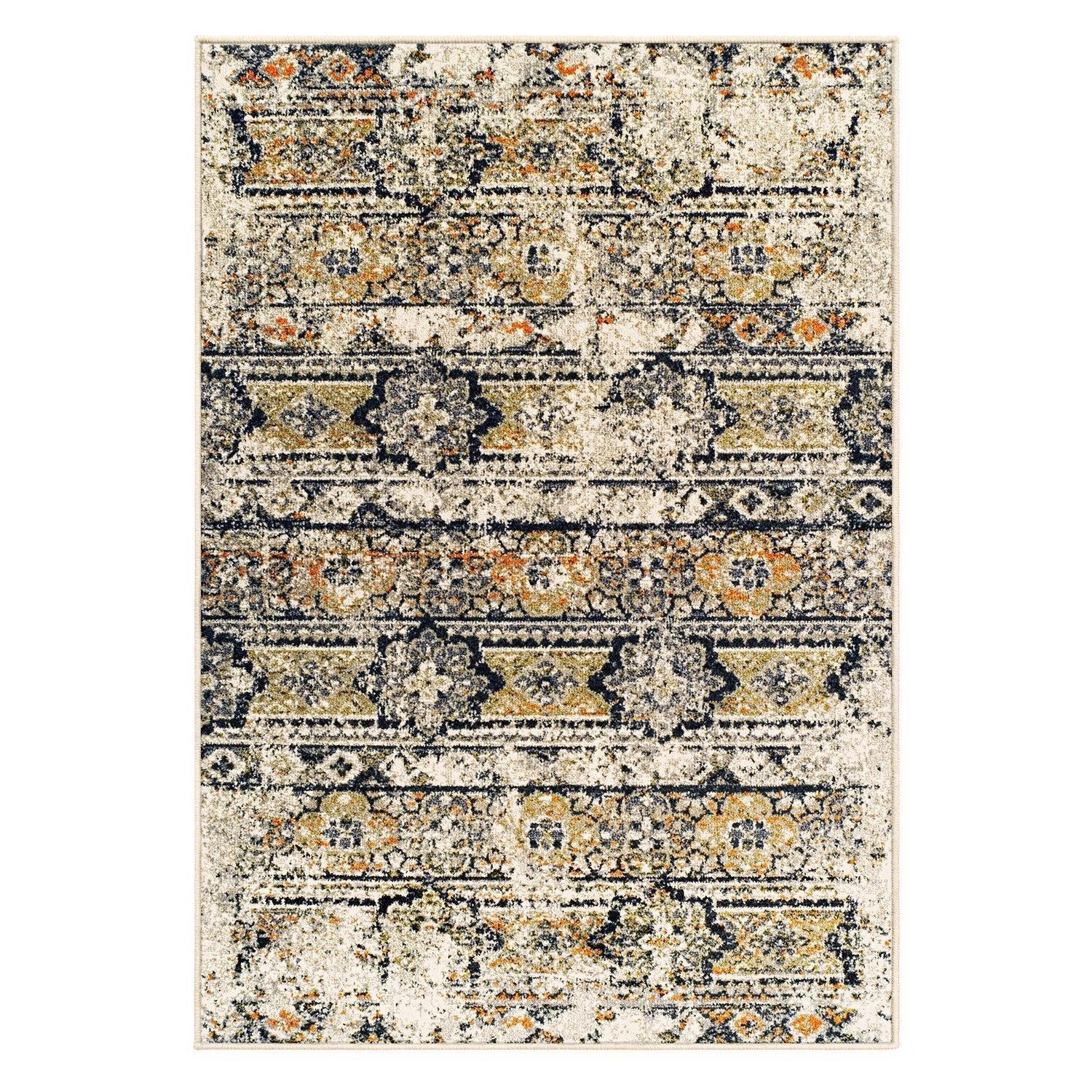 Zebrina Vintage Moroccan Floral Distressed Rug FredCo
