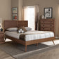 Zenon Mid-Century Modern Walnut Brown Finished Wood Full Size Platform Bed FredCo