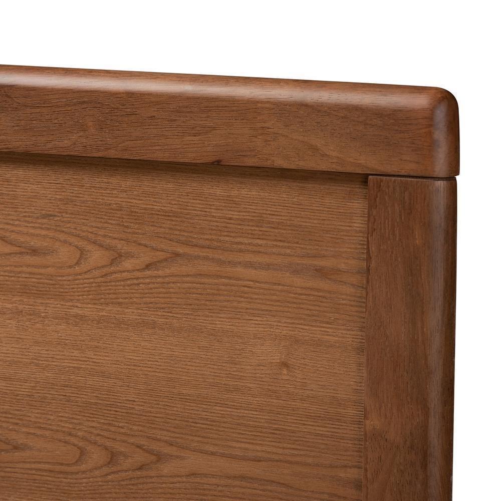 Zenon Mid-Century Modern Walnut Brown Finished Wood Full Size Platform Bed FredCo