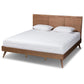 Zenon Mid-Century Modern Walnut Brown Finished Wood King Size Platform Bed FredCo