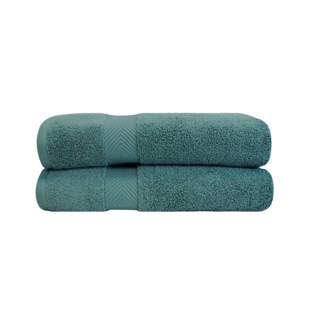 Zero-Twist Smart-Dry Absorbent Combed Cotton 2-Piece Bath Sheet Set FredCo