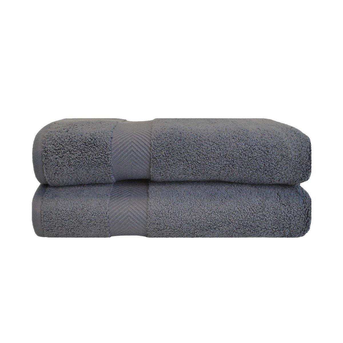 Zero-Twist Smart-Dry Absorbent Combed Cotton 2-Piece Bath Sheet Set FredCo