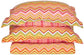 ZIGZAG Quilt Set, 100% Soft Cotton, Hippie Design, 3-Piece Set FredCo