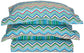 ZIGZAG Quilt Set, 100% Soft Cotton, Hippie Design, 3-Piece Set FredCo
