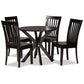 Zora Modern and Contemporary Dark Brown Finished Wood 5-Piece Dining Set FredCo