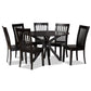 Zora Modern and Contemporary Dark Brown Finished Wood 7-Piece Dining Set FredCo