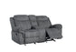 Zubaida Loveseat w/USB Port & Console (Glider & Motion) Two Tone Gray Velvet FredCo