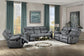 Zubaida Sofa w/USB Port & Console(Motion) Two Tone Gray Velvet FredCo